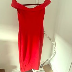 ASOS red boat neck dress